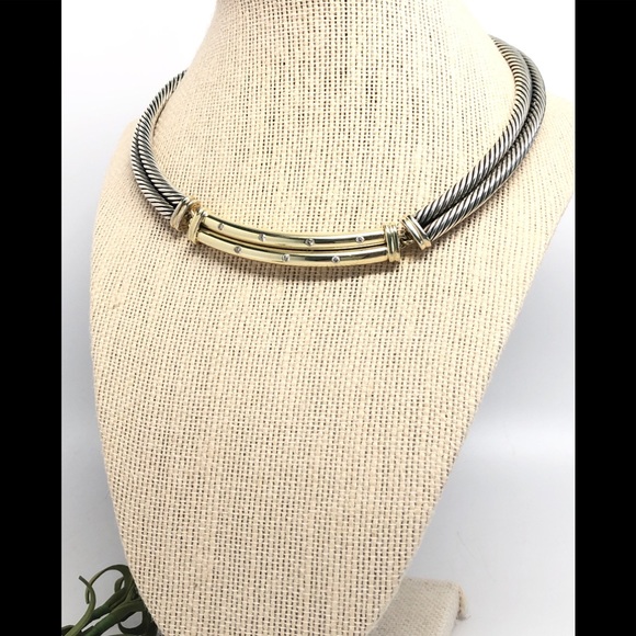 David Yurman Diamond Double Cable Metro Necklace - Picture 3 of 11